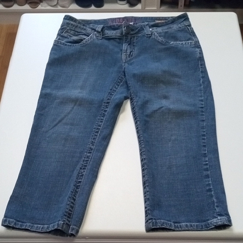 Hydraulic Super Low Metro Cropped Blue Jeans